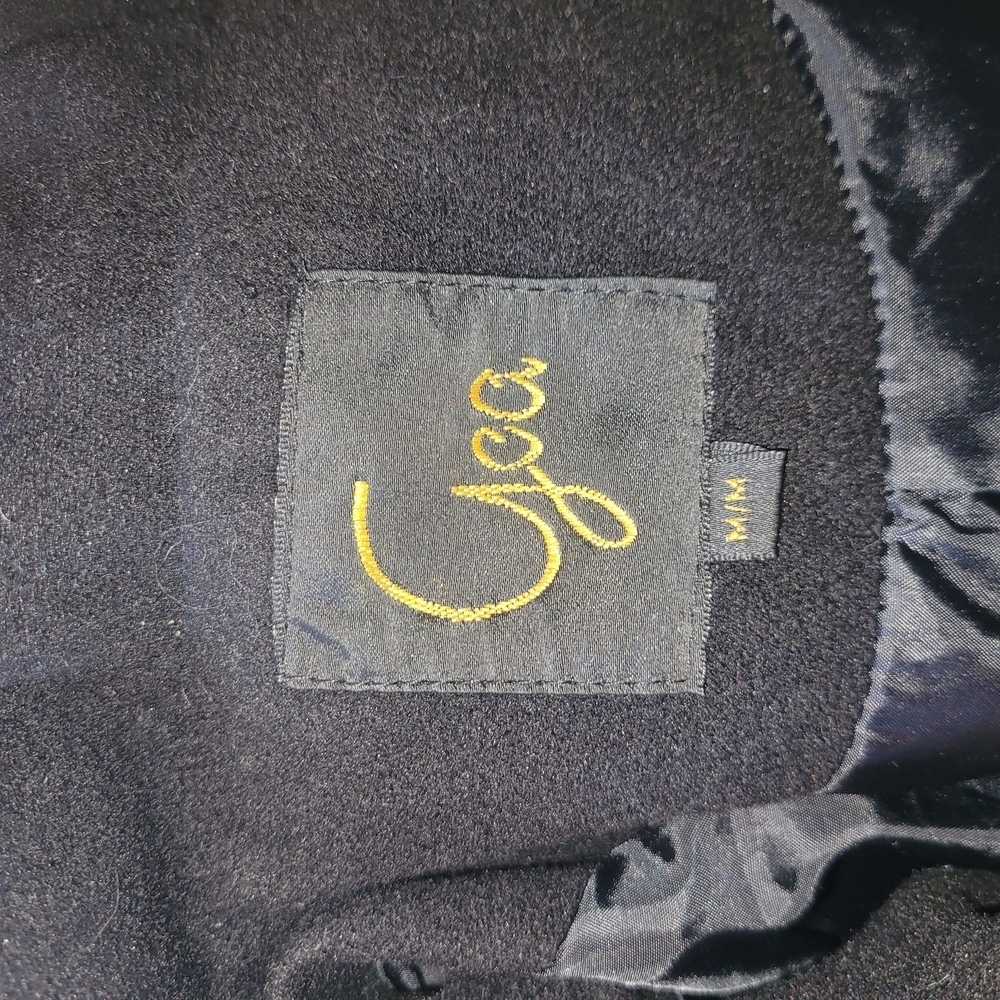 Goa Black Double Breasted Multi Colored Detail Mid-length Coat Size M - Picture 9 of 10
